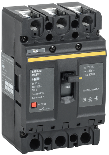 Выключатель автоматический ВА88-32 3Р 32А 25кА MASTER IEK
