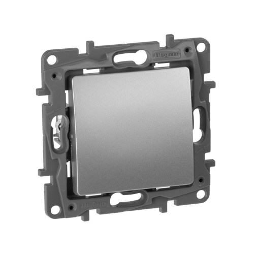 Переключатель 1-клавишный схема 6 10АХ безвинтовые зажимы алюминий ETIKA