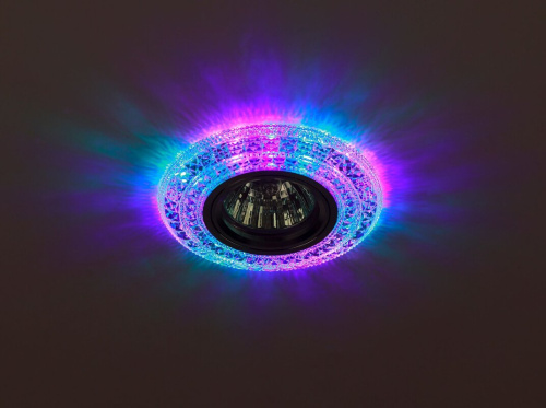 Светильник встраиваемый cо светодиодной подсветкой ЭРА DK LD3 SL/RGB под лампу MR16 GU5.3 прозрачный