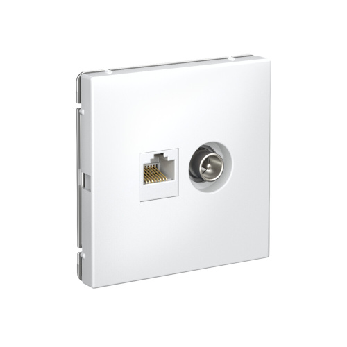 Розетка двойная ТВ + компьютерная RJ45 Systeme Electric, ArtGallery, белый