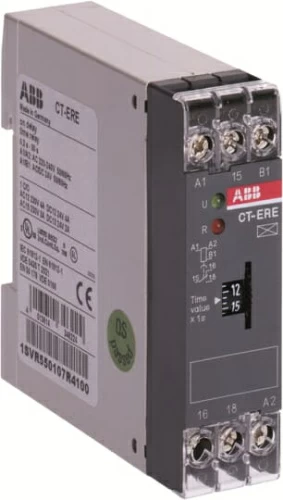 Реле времени CT-ERE (задержка на включ.) 24В AC/DC, 220-240В AC (временной диапазон 0,3..30с.) 1ПК