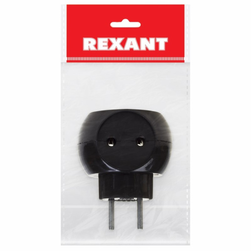 Тройник электрический «Шар» 6А б/з черный 220 В REXANT