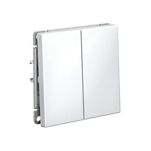 Переключатель 2-клавишный Systeme Electric ArtGallery, 10АХ, белый