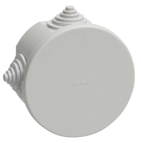 Коробка КМ41237 распаячная для о/п d75х40 мм IP44 (RAL7035, 4 гермоввода)