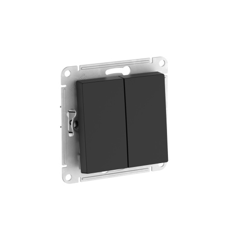 Выключатель 2-кл сх.5, 10АХ, механизм, быстрозажим.клем., КАРБОН