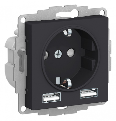 РОЗЕТКА 16А c 2 USB A+A, 5В/2,4А, 2х5В Schneider | ATN001030 |