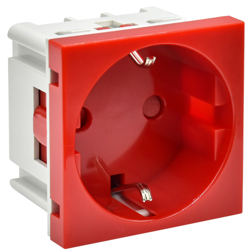 РКС-20-30-П-К Розетка с з/к защитной шторкой и винтовым зажимом (2 модуля) красная PRIMER IEK