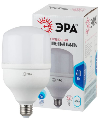 Лампа светодиодная POWER ЭРА STD LED T120-40W-4000-E27 40Вт колокол нейтральный белый свет Е27