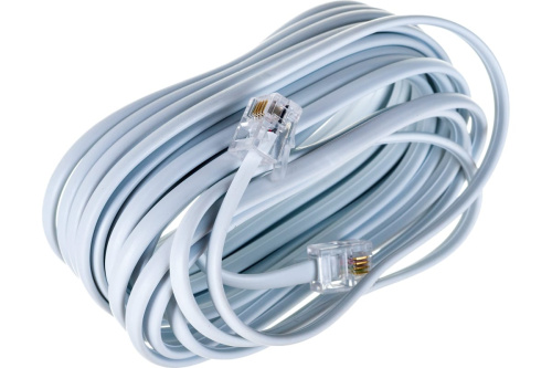 Удлинитель телефонный, плоский, RJ-11 (6P-4C), 5м, белый REXANT