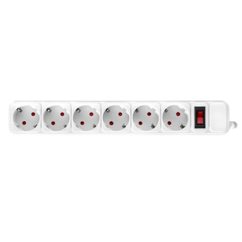 Сетевой фильтр 6*3м 10А/2,2 кВт с выкл. c/з ПВС 3x0,75 Блокбастер EKF PROxima