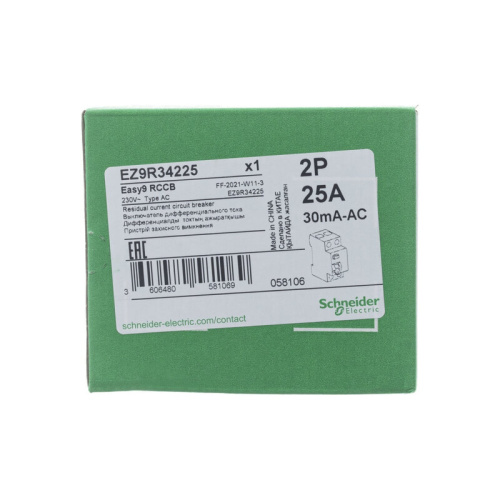 ДИФ. ВЫКЛ. EASY 9 (УЗО) 2П 25А 30мА AC 230В =S=