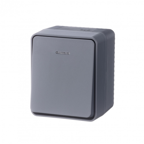 Выключатель 1-кл. с подсв 10 АХ,IP54,АНТРАЦИТ  AtlasDesign Profi54