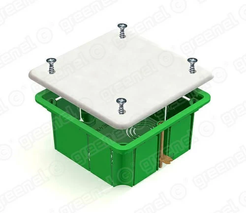 Коробка распаячная 92х92х45 IP20 для скрытого монтажа в полых стенах с металлическими зажимами