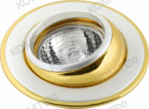 Светильник Corona 51 2 24, литой неповоротный, золото/никель/золото. КОМТЕХ