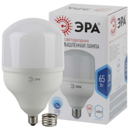 Лампа светодиодная POWER ЭРА STD LED T160-65W-4000-E27/E40 65Вт колокол нейтральный белый свет Е27/Е