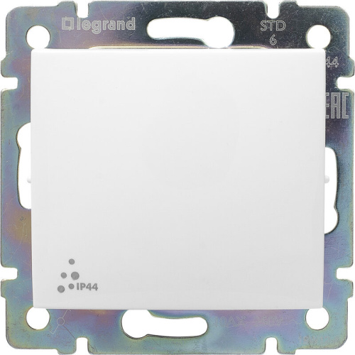 Выключатель 1-клавишный схема 1 10АХ IP44 безвинтовые зажимы белый VALENA