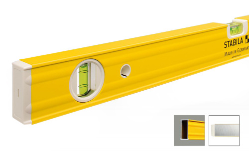 Уровень тип 80А, 60 см (2 глазка точн. 0,5 мм/м, над головой 0,75 мм/м) +метр "STABILA"