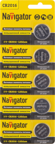 Элемент питания Navigator 94763NBT-CR2016-BP5