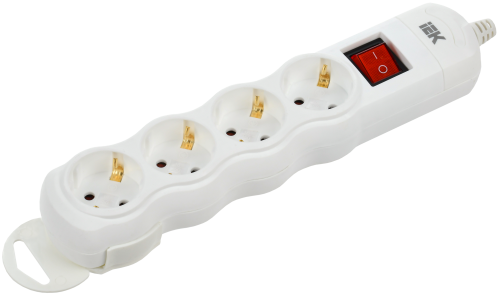 Розетка переносная разборная с выключателем РПр04В 4 места IEK