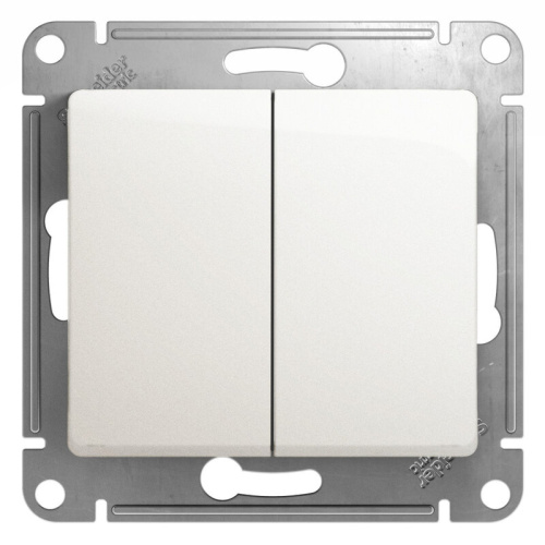 Выключатель 2-клавишный, сх.5, 10АХ, механизм, ПЕРЛАМУТР GLOSSA