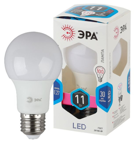 Лампа светодиодная ЭРА STD LED A60-11W-840-E27 11Вт груша нейтральный белый свет Е27