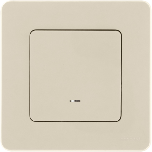 Выключатель 1-клавишный с подсветкой/индикацией схема 1L 10АХ безвинтовые зажимы слон кость INSPIRIA