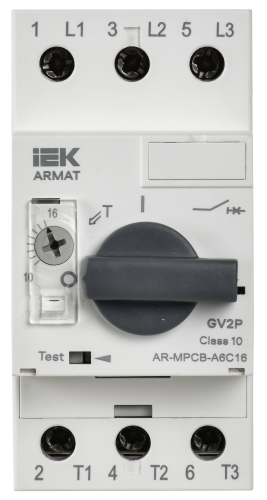 Автоматический выключатель защиты двигателя A6 GV2P 10-16А ARMAT IEK