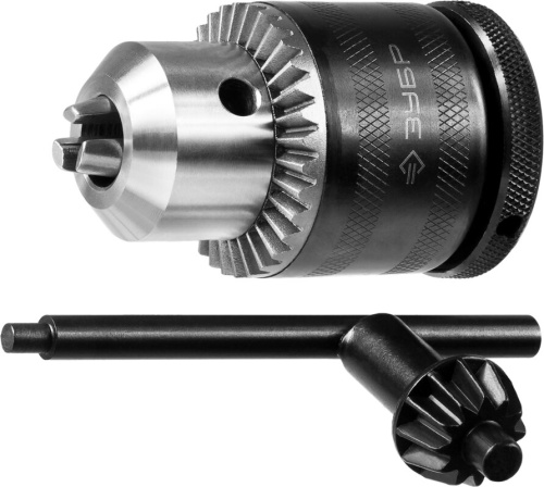 Патрон ЗУБР "ЭКСПЕРТ" цельнометаллический для дрели, с ключом, фиксатор, 13мм, 1/2"