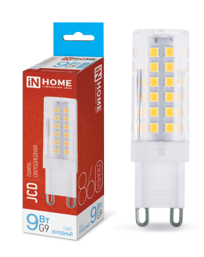 Лампа светодиодная LED-JCD 9Вт 230В G9 6500K 860Лм IN HOME 