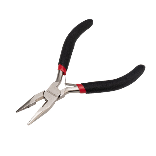 Тонкогубцы мини 120мм никелированные, авторазжим, обливные рукоятки REXANT 