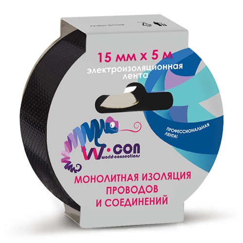 Изолента ПВХ 15ммх20м синяя Универсальная W-CON