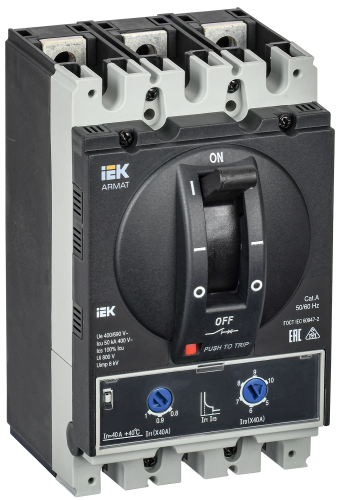 Автоматический выключатель в литом корпусе 3P типоразмер D 35кА 160А расцепитель термомагнитный регу