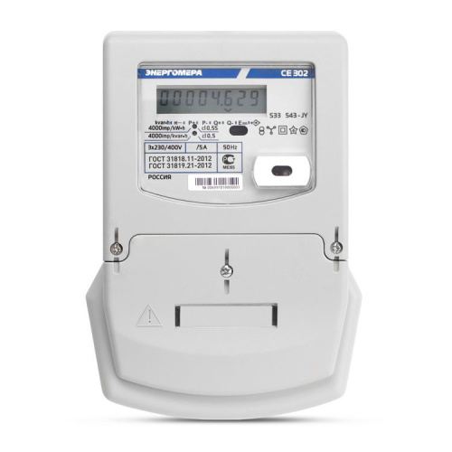 Счетчик СЕ302 S33 543-J 3-ф однотарифный, актив/реактив электрической энергии