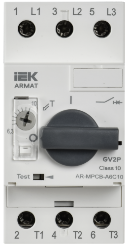 Автоматический выключатель защиты двигателя A6 GV2P 6,3-10А ARMAT IEK