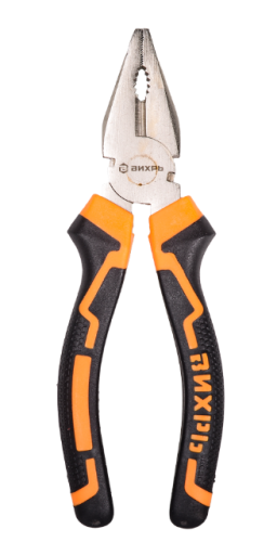 Плоскогубцы, 160мм.,никелированные,двухкомпонентные рукоятки Вихрь 