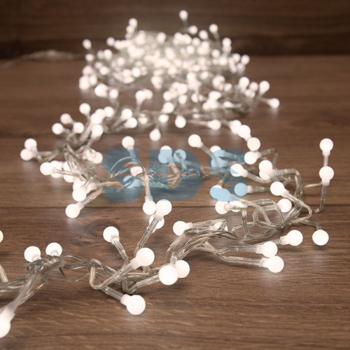 Гирлянда Мишура LED 6 м прозрачный ПВХ, 576 диодов, цвет белый