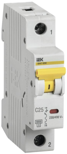 Автоматический выключатель ВА47-60M 1P C 25А 6кА KARAT IEK