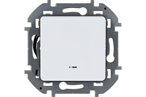 Выключатель одноклавишный с подсветкой/индикацией - INSPIRIA - 10 AX - 250 В~ - белый