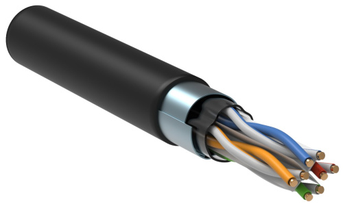 Витая пара F/UTP кат.6 4х2х23AWG solid LSZH нг(А)-HF черный (305м) ITK