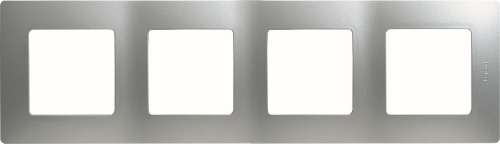 Рамка 4-местная алюминий ETIKA