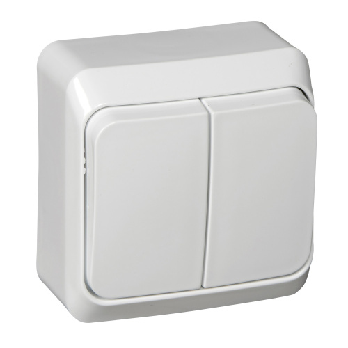 Выключатель О/У 2-клавишный Этюд 10А IP20 бел.