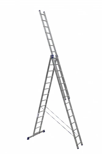 Лестница алюминиевая трехсекционная 3х14 универсальная усиленная
