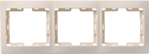 Рамка 3-местная горизонтальная РГ-3-ККм кремовый KVARTA GENERICA