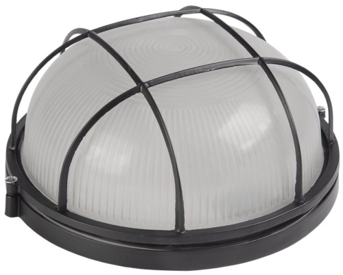 Светильник НПП1302 круг с решеткой 60Вт IP54 черный IEK