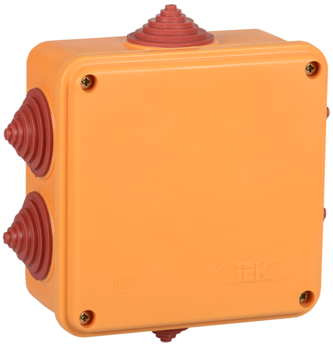 Коробка распаячная огнестойкая ПС 100х100х50мм 6P 4мм2 IP55 6 вводов IEK