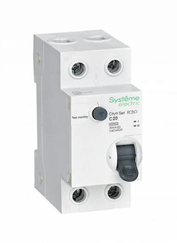 АВДТ 1P+N С 20А 4.5kA 30мА Тип-AС 230В City9 Set SE
