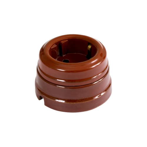 Розетка двухполюсная скрытой установки IP20 с заземлением 16А 250В фарфор коричневый