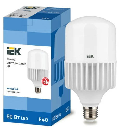 Лампа светодиодная HP 80Вт 230В 6500К E40 IEK