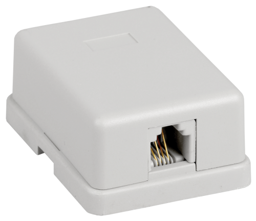 Настенная розетка RJ12 6P4C кат.3 UTP 1-порт белая ITK