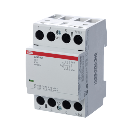 Контактор модульный ESB40-40N-06 (40А АС-1, 4НО), катушка 230В AC/DC